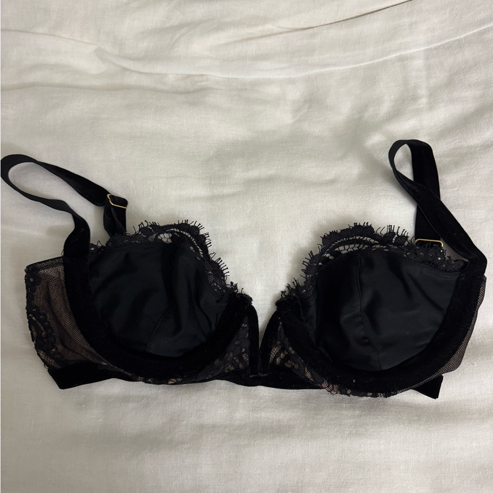 For Love And Lemons Black Lace Bra Top